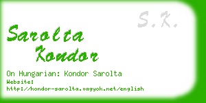 sarolta kondor business card